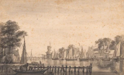 Die Vecht bei Weesp mit der Mühle „De Stinkerd“