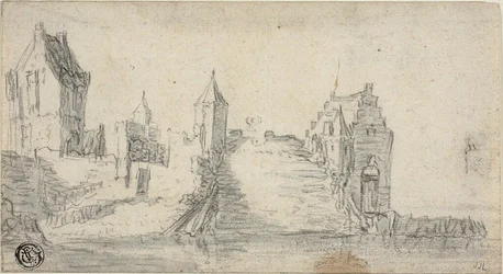 Befestigte Gebäude am Wasser