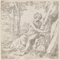 Der heilige Johannes der Täufer in der Wüste