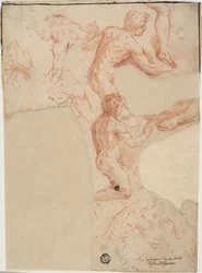 Skizzen von männlichen Akten, Beine (recto); Skizzen von männlichen Akten (verso)