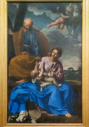 Die Heilige Familie. Die Rast auf der Flucht nach Ägypten, um 1640