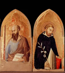Heiliger Paulus und Heiliger Dominikus. Polyptychon von Orvieto