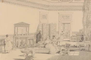 Album mit 30 Ansichten in Tirol und Italien: Salon, Casino Pecori 12. Oktober 1841