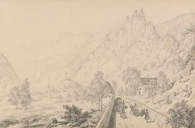 Album mit 30 Ansichten in Tirol und Italien: Die Ruinen des Nonnenklosters von Seben bei Klausen, 27. Okt. 1840
