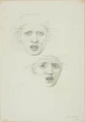 Kopf der Medusa, zwei Studien für Rondanini Medusa