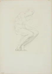 Sitzender männlicher Akt