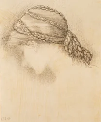 Frauenkopf, Detail aus einem Skizzenbuch, 1886