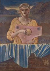 Studie einer Frau mit einem Musikinstrument, 1895