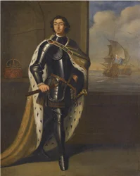 Porträt von Kaiser Peter I. der Große 1672-1725, 1690er Jahre