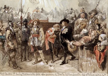 Karl I. verlässt die Westminster Hall nach seinem Prozess, 1870