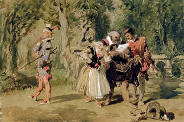 Sir Andrew Aguecheek schreibt eine Herausforderung, 1859