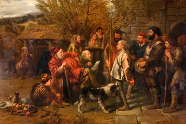 Sir John Falstaff überprüft sein zerlumptes Regiment, 1858