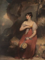 Eine Frau in einer Landschaft
