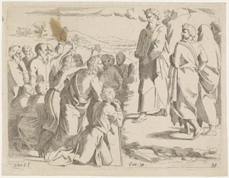 Moses zeigt dem Volk die Gesetzestafeln (Biblische Szenen)