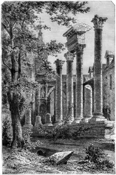 Überreste eines römischen Theaters in Besançon, Frankreich, 1882-1884