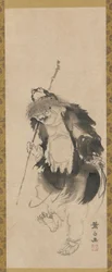 Gama Sennin chinesischer Hou Xiansheng und seine dreibeinige Kröte, Edo-Periode, 18. Jahrhundert