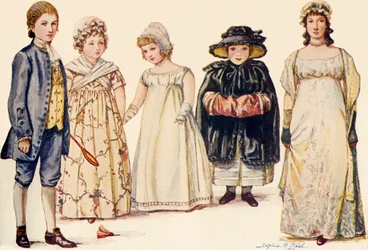 Kinderkleidung während der Regierungszeiten von Königin Anne, Georg I., II. und III.