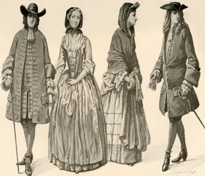 Kleidung während der Herrschaft von Karl II., Jakob II., Wilhelm und Maria 1682-1700, 1903, 1937