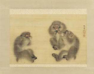 Affen: Nichts Böses hören, nichts Böses sehen, nichts Böses sprechen, ca. 1820