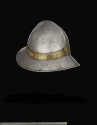 Ein spanischer Kriegshut (Cabacete) im Stil des späten 15. Jahrhunderts