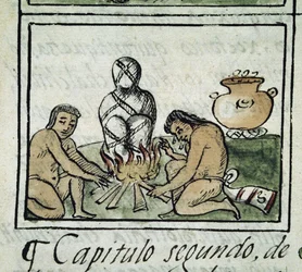 Codex der Eroberung Mexikos: Mumifizierung eines Körpers