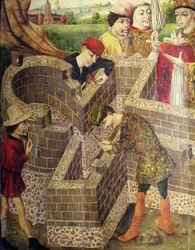 Bau einer Kirche, Detail aus 