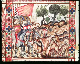 Fol.68v Türken und Mauren erobern ihr Land zurück, aus den Cantigas de Santa Maria