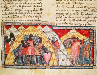 Fol.69r Die Gefangennahme von Antenor, aus dem Codex Benito Santa Mora