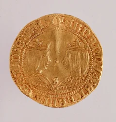 Goldmünze aus Spanien: Herrschaft der katholischen Könige Ferdinand und Isabella (1474-1516) Neapel, Museo Archeologico