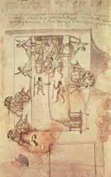 Indische Sklaven legen die Fundamente für die Kathedrale in Mexiko-Stadt, um 1522