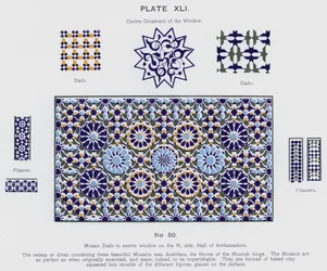 Mosaik-Dado im mittleren Fenster auf der Nordseite, Halle der Botschafter