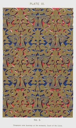 Ornament über der Tür am Eingang, Löwenhof (Farblithografie)