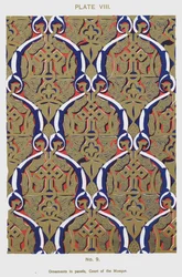 Ornamente in Tafeln, Hof der Moschee