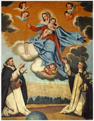 Unsere Liebe Frau vom Rosenkranz mit St. Dominikus und St. Katharina von Siena