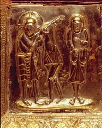 Tafel eines Reliquiars mit den Überresten von St. Isidor