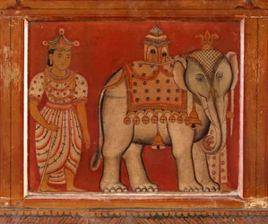Wandgemälde eines Elefanten im Subdharama-Tempel, Dehiwala