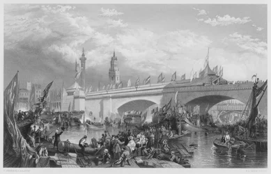 Die Eröffnung der neuen London Bridge, aus dem Bild in der königlichen Sammlung