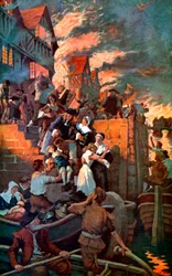 Der große Brand von London im Jahr 1666, um 1920