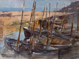Eine Skizze, Hafen von Mousehole, Cornwall
