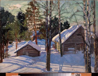 Winter - Gemälde von Stanislav Yulianovich Zhukovsky (1873-1944)