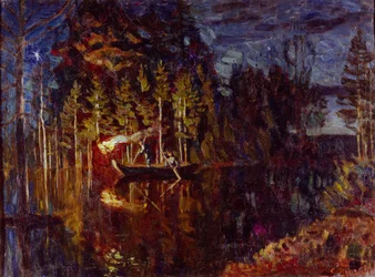 Nachtspeerenfischen im Frühling, 1916