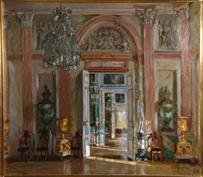 Das große Vestibül im Kuskovo-Palast, 1917