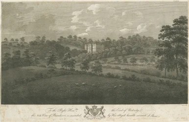 Beaudesert Hall und Park (Stahlstich)