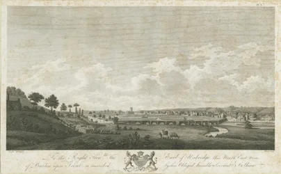 Burton-upon-Trent Brücke und Stadt (1779)