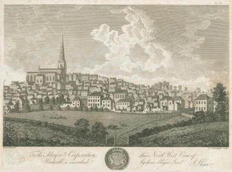 Walsall Town - Nordwestansicht: Gravur, undatiert [ca. 1798]