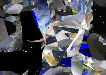 Zerbrochenes blaues Abstrakt