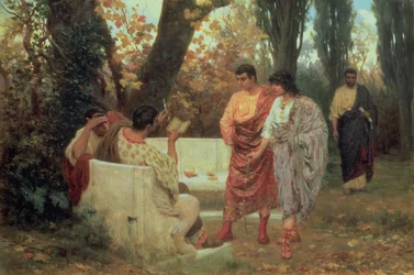 Römischer Dichter Catullus liest sein Gedicht
