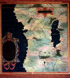 Westafrika (Kongo und Angola) Karte von Stefano Bonsignori, um 1581. Florenz, Palazzo Vecchio, Sala del Mappamondo