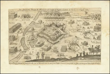 Der berühmte Platz von Neuhausel an der Grenze zu Ungarn, belagert von den Türken am 13. August 1663