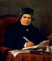 Porträt von Giovan Battista Niccolini, italienischer Dramatiker und Patriot von Stefano Ussi (1822-1901), Öl auf Leinwand, 68x74 cm